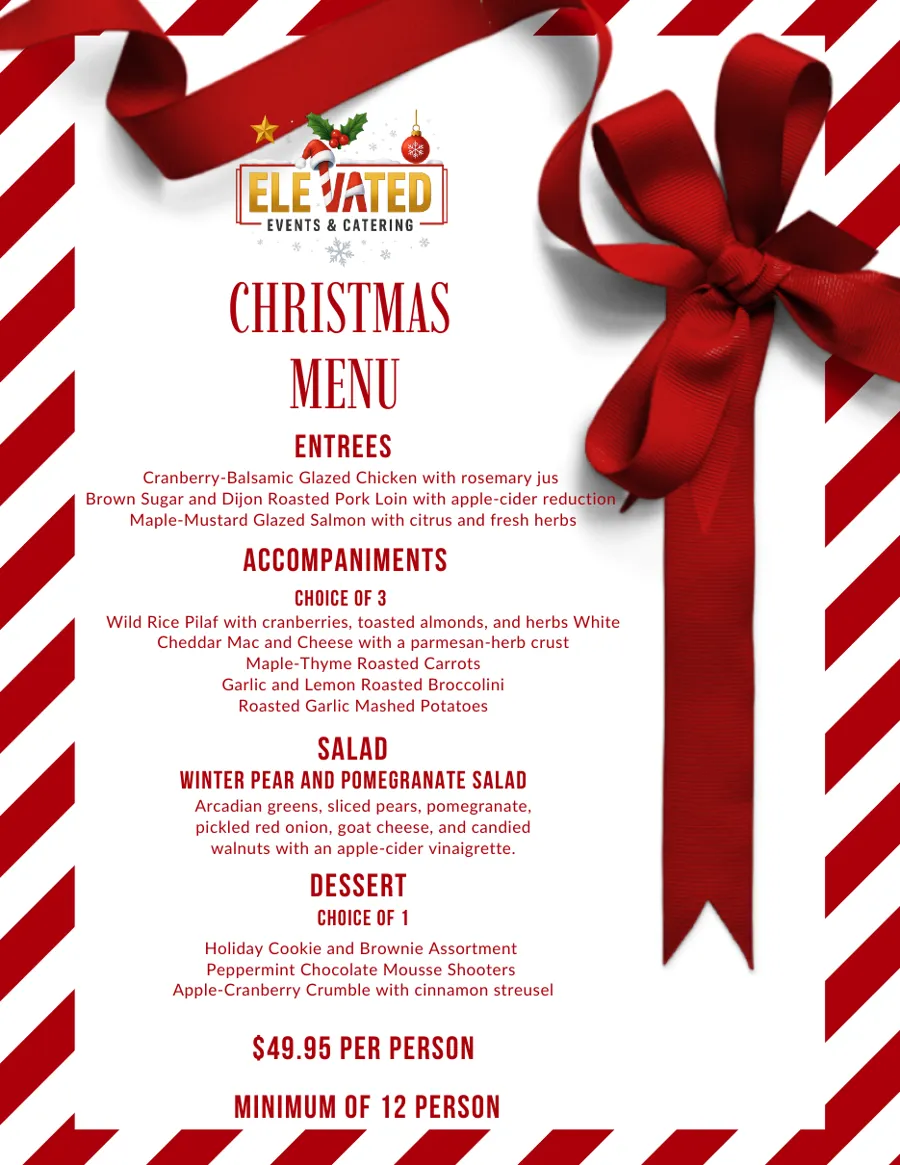 Christmas Menu flyer
