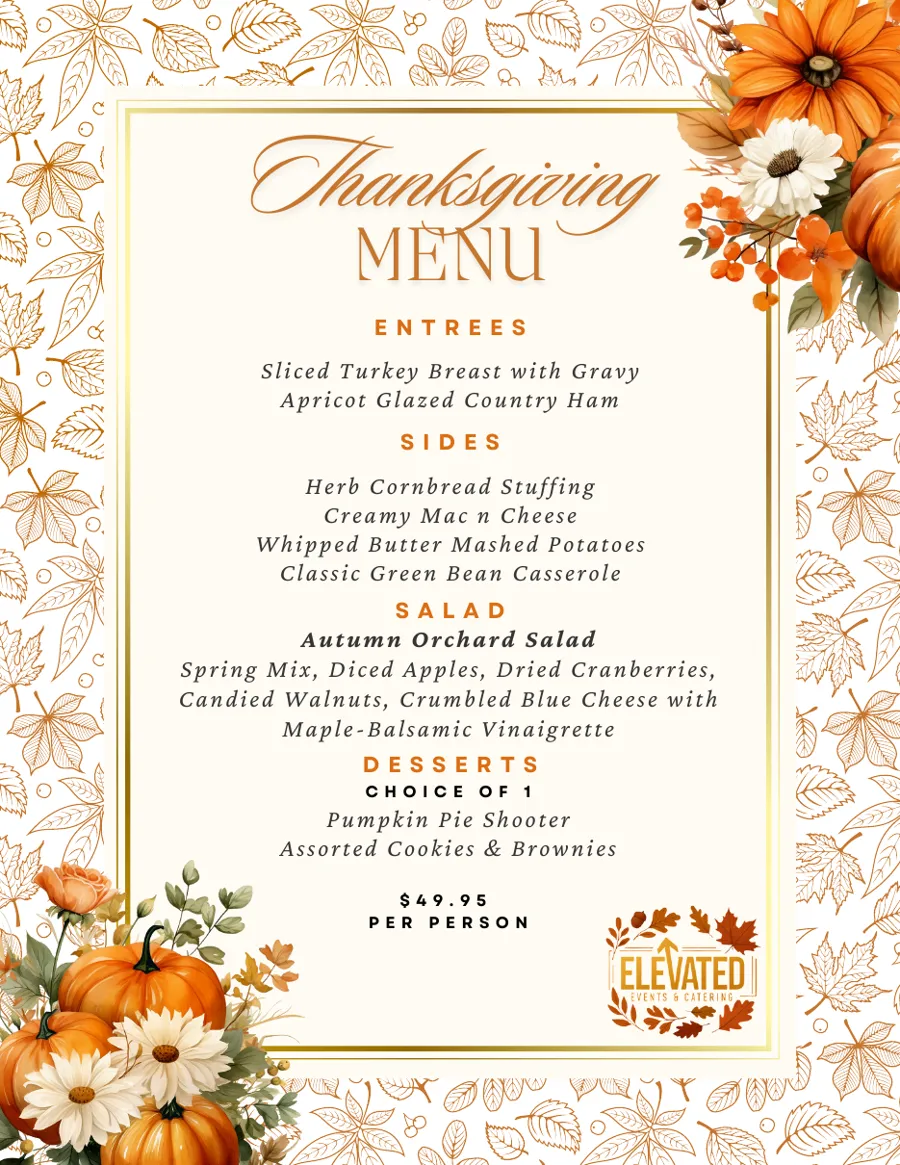 Thanksgiving Menu flyer