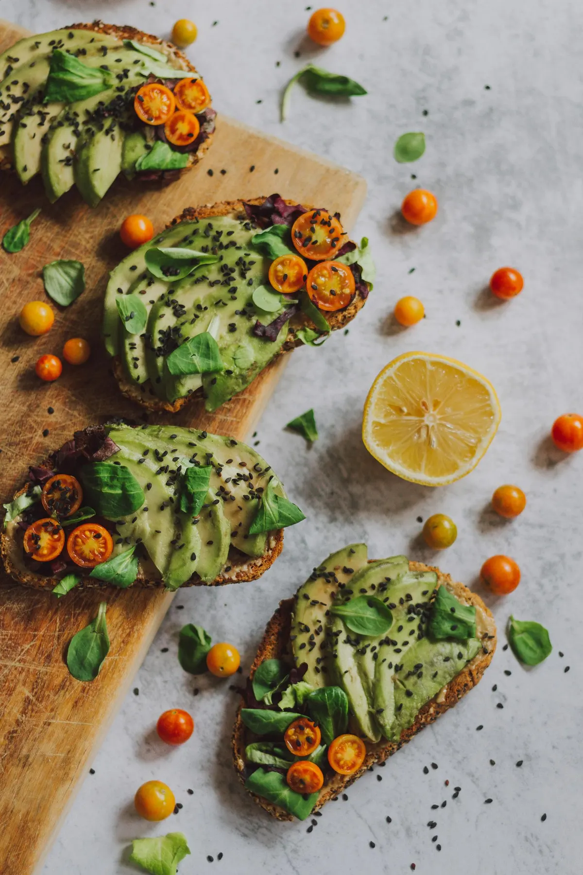 Avocado toast bar with toppings