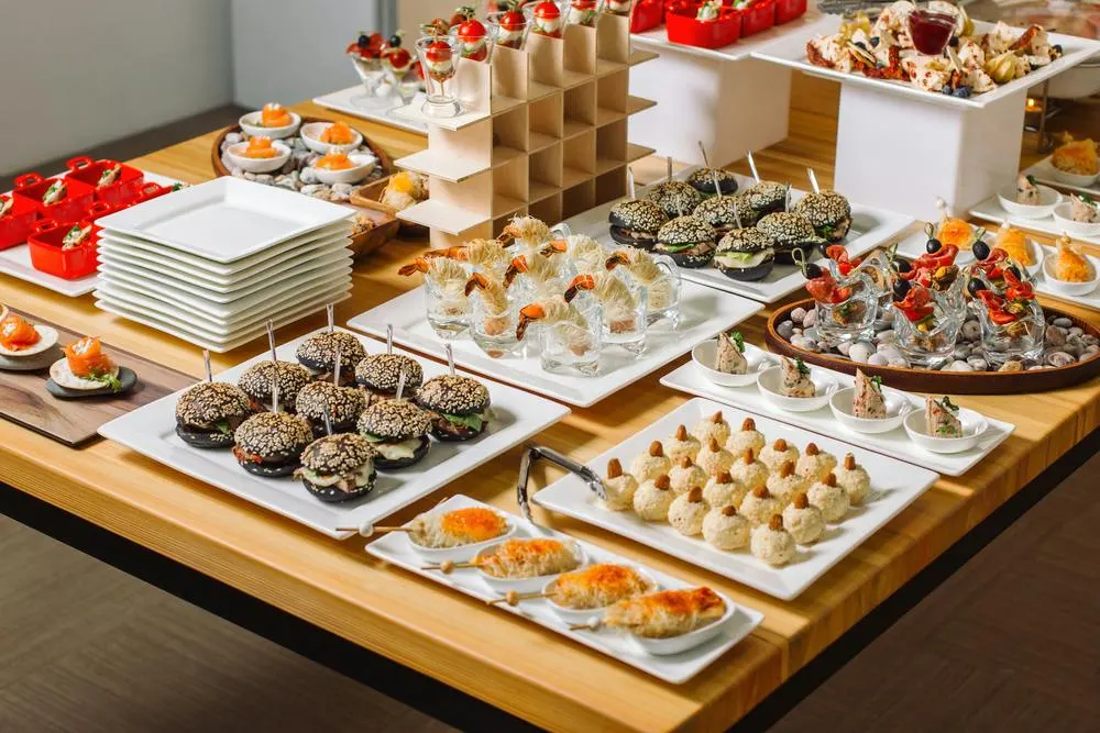 Hors d'oeuvres display for a cocktail reception
